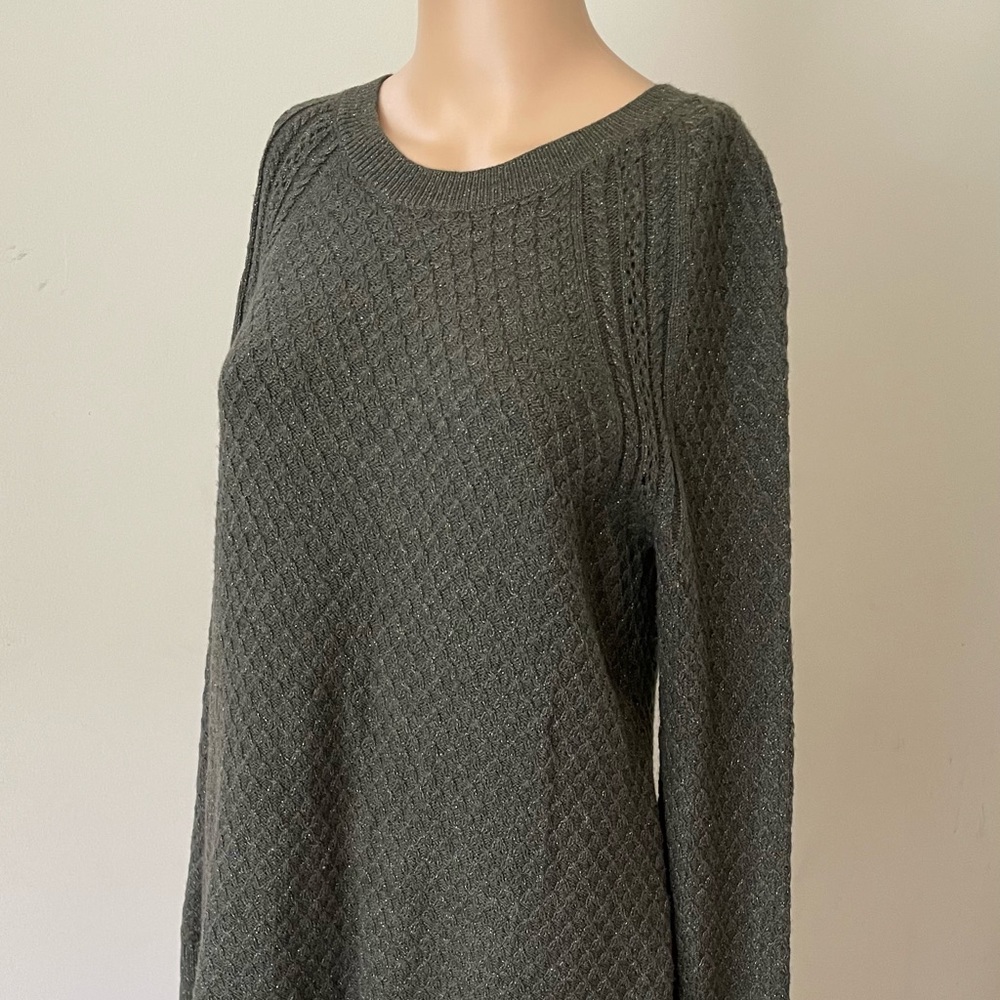 Loft Olive Green Sweater Size: Small/Medium - Picture 4 of 9